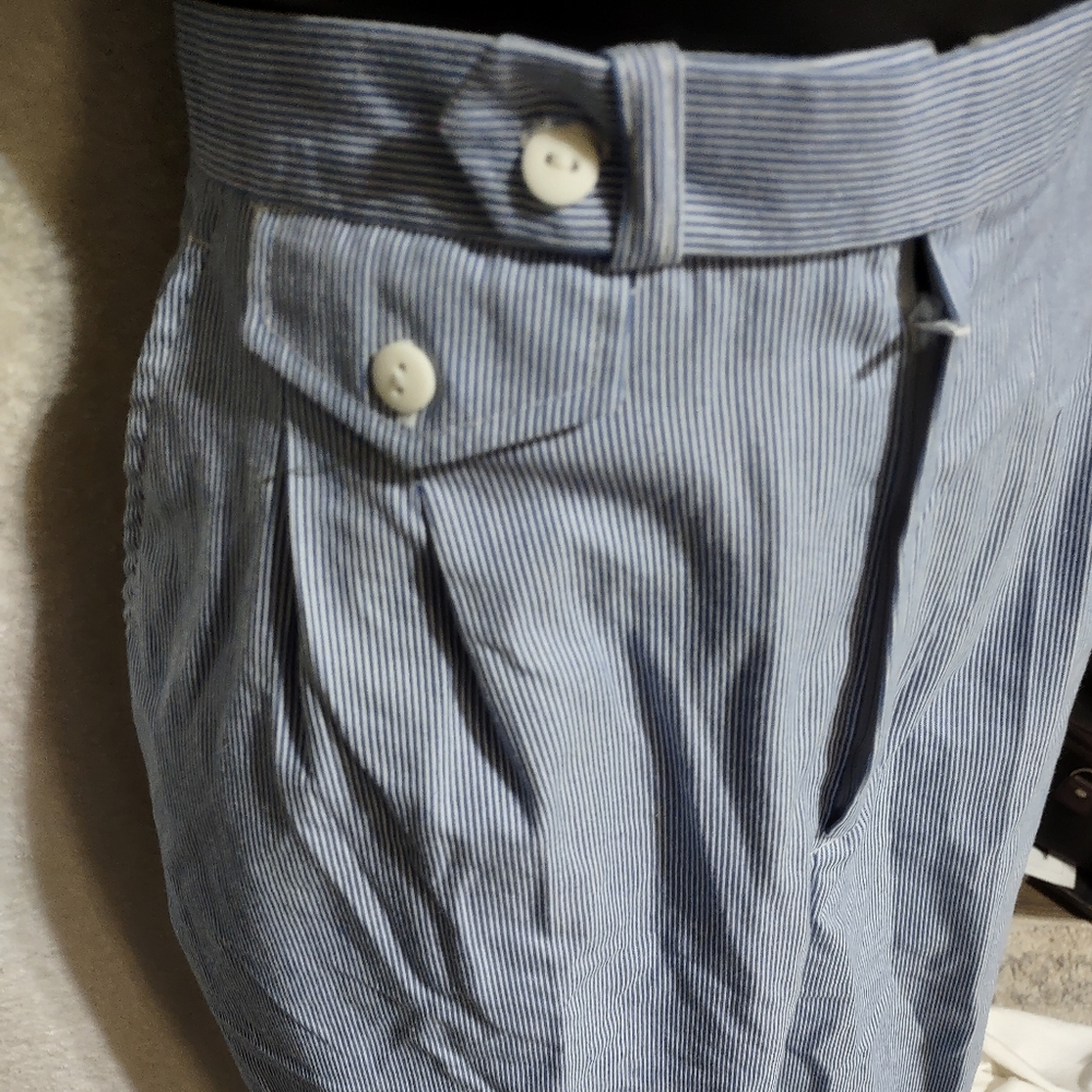 (522) Condor Blue/White stripes slacks, size 11/12, Women's